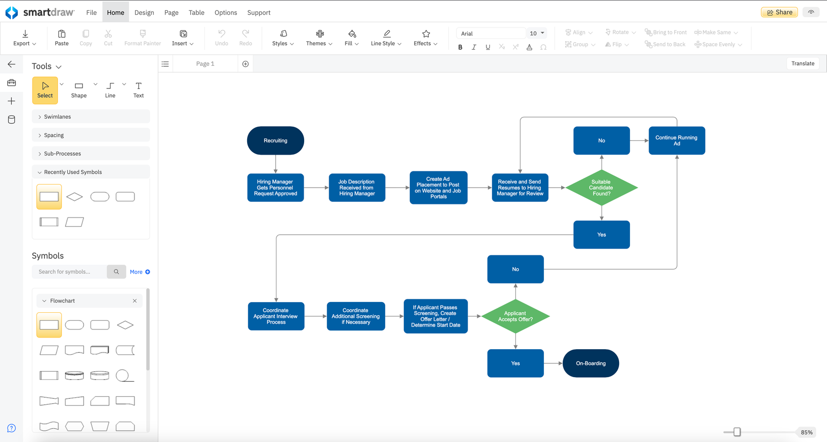 ​SmartDraw has intuitive tools to help your team build anything from flowcharts to software design diagrams. Get a large collection of symbols and templates, built-in automation, and professional themes.