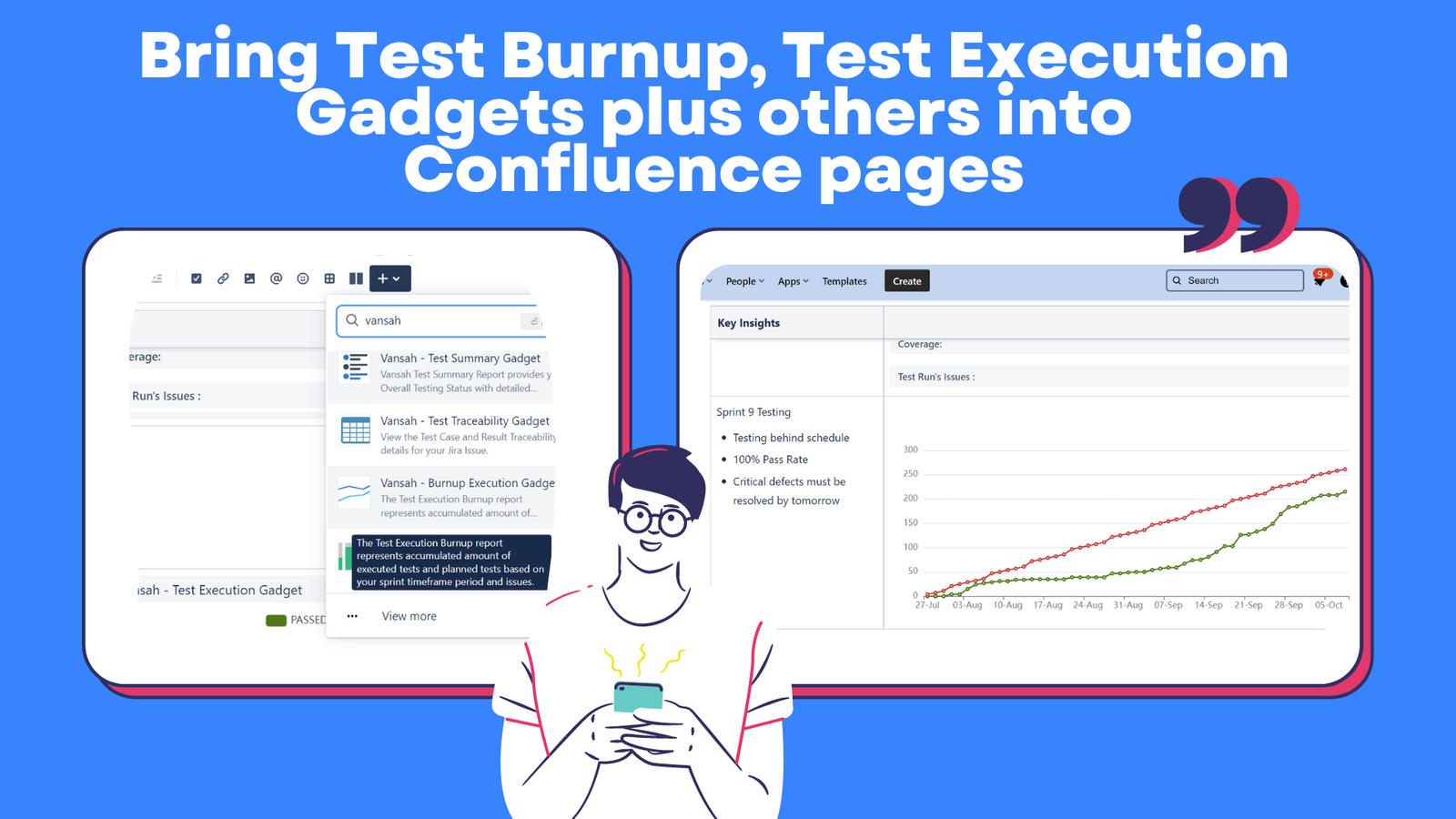 Bring Test Burnup, Test Execution Gadgets plus others into Confluence pages