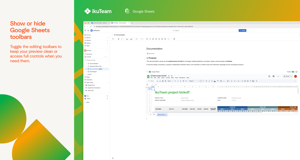 Toggle the editing toolbars to keep your preview clean or access full controls when you need them.