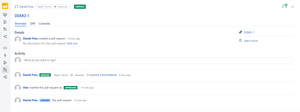 The PR on dependency1-repo has been merged by the post receive hook on behalf of the same user.