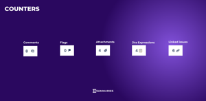 These counters are available. Comments, Flags, Attachments & linked issues are standard counters. Jira Expressions counters can be customized.