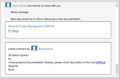 get detailed personal messages with issue description and last comment
