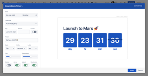 Flip style countdown