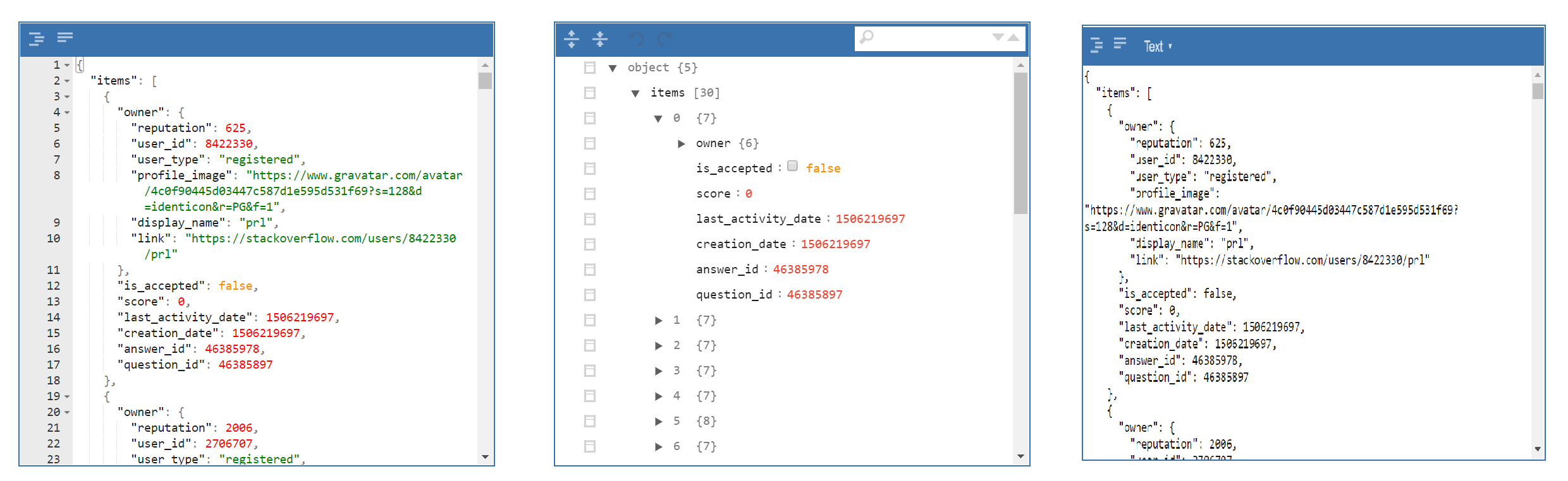 ​Easily change JSON format to view