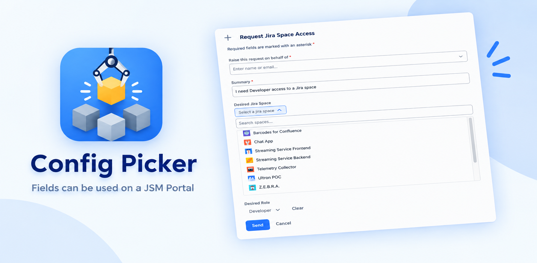 a JSM Request where users can request access to a Jira space