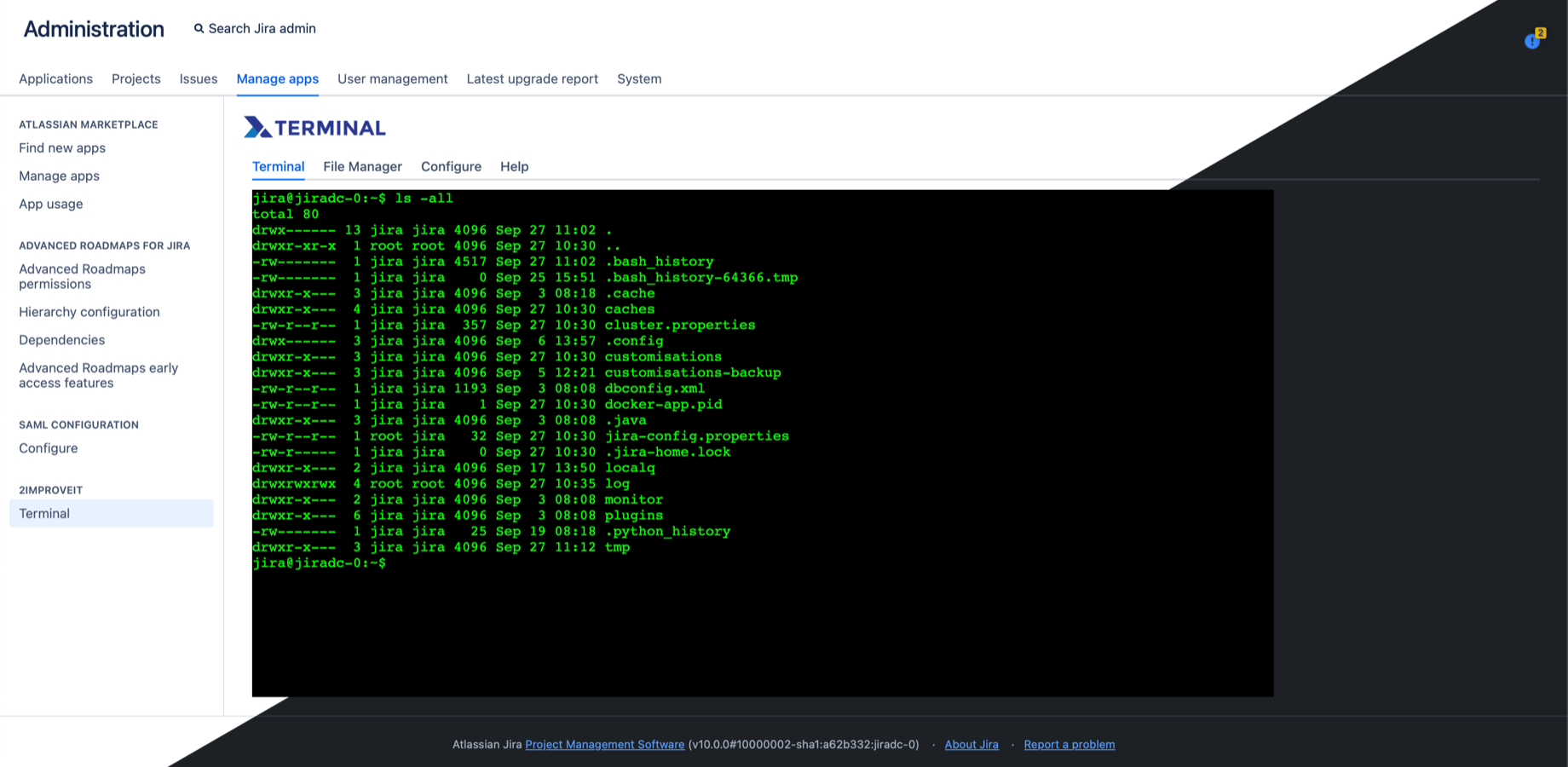 Access your server using the terminal console