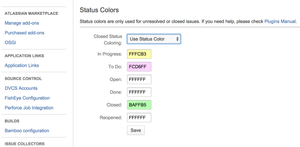 Customize status colors in addition to resolution colors.
