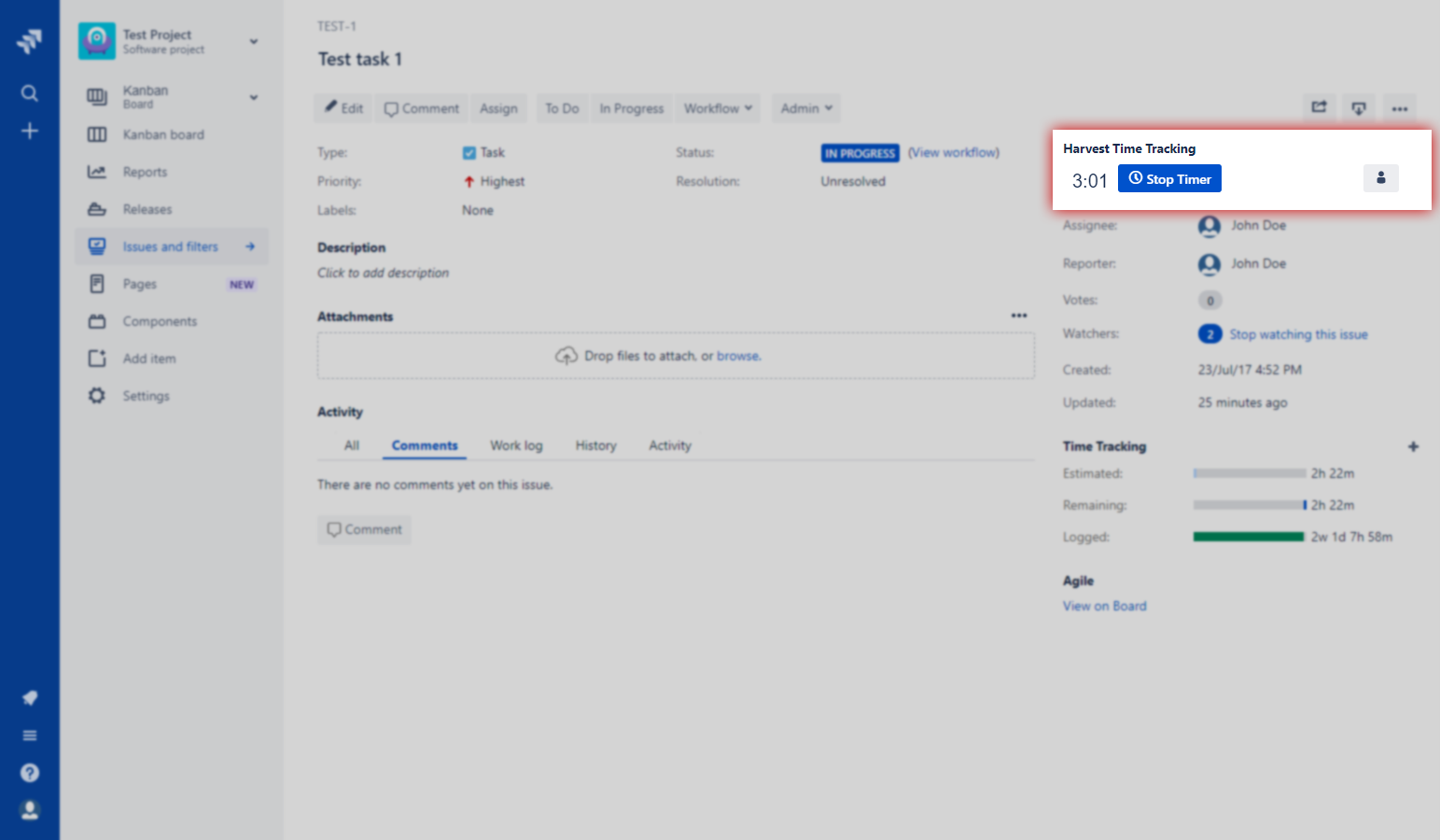 ​Keep focused: track time in Harvest without ever having to leave the Jira Issue screen!