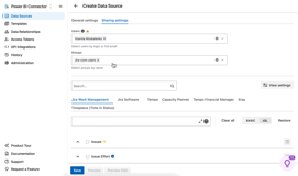 Each data source can be shared with other Jira users or user groups.