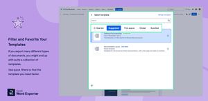 If you export many different types of documents, you might end up with quite a collection of templates. Use quick filters to find the template you need faster.