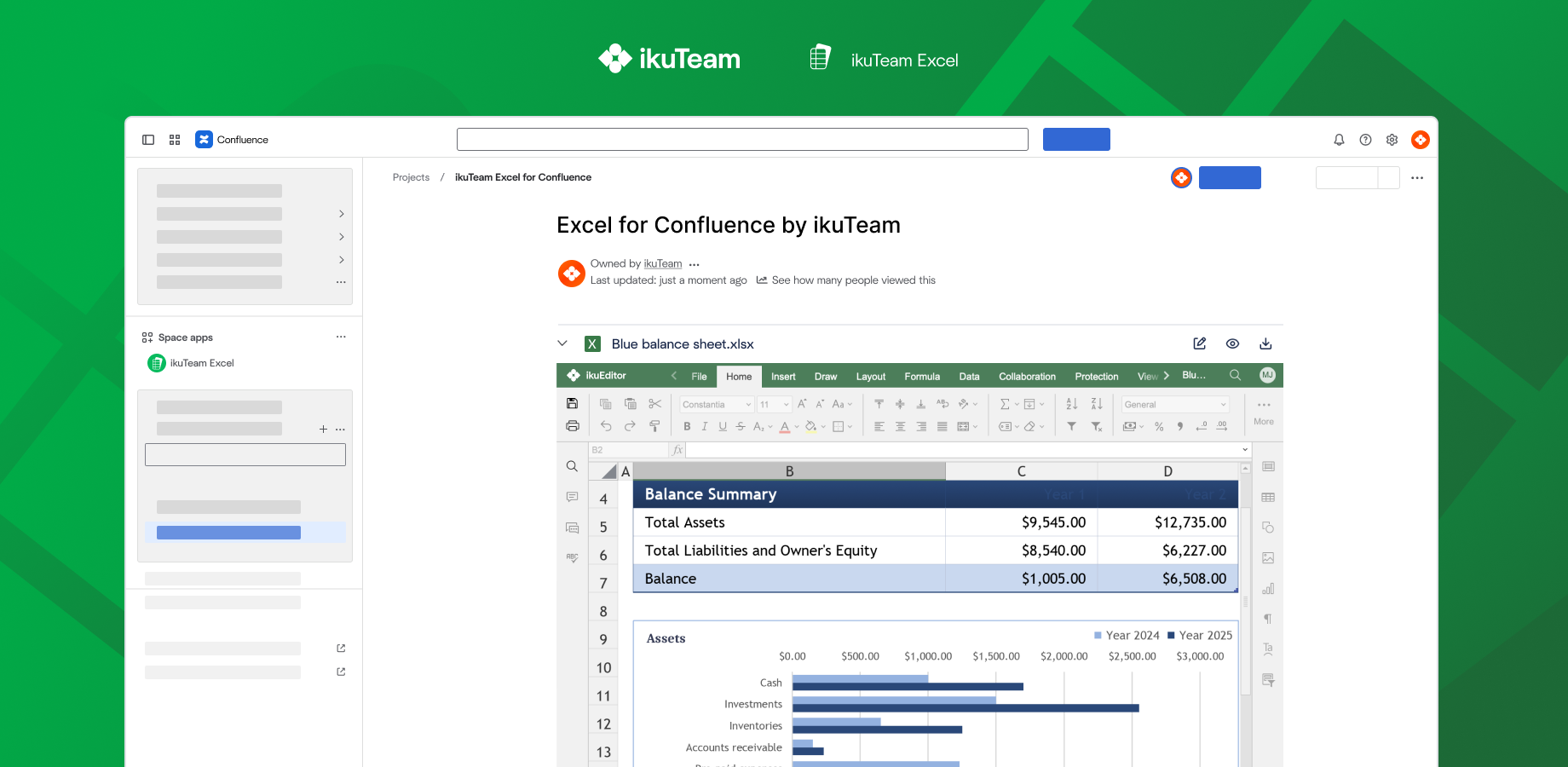 Embed Excel spreadsheets inside Confluence pages