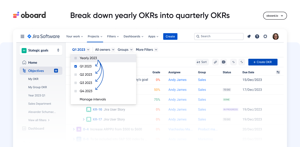 Break down yearly OKRs into quarterly OKRs