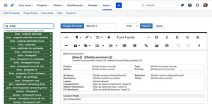 Export from Jira -  Template Text Mode