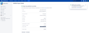 Project was published successfully