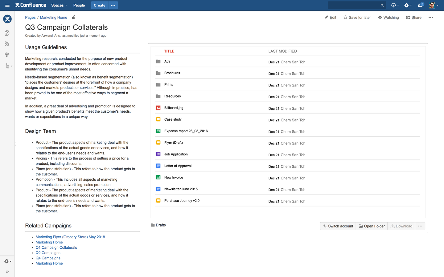 Pick a folder, and show the list of files as reference. Perfect usage for document repository management for your teams.