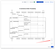 Pan & zoom controls appear when enabled, allowing users to navigate and scale large diagrams with ease.