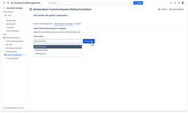 JSM project administrator can access and choose which project to access and configure.