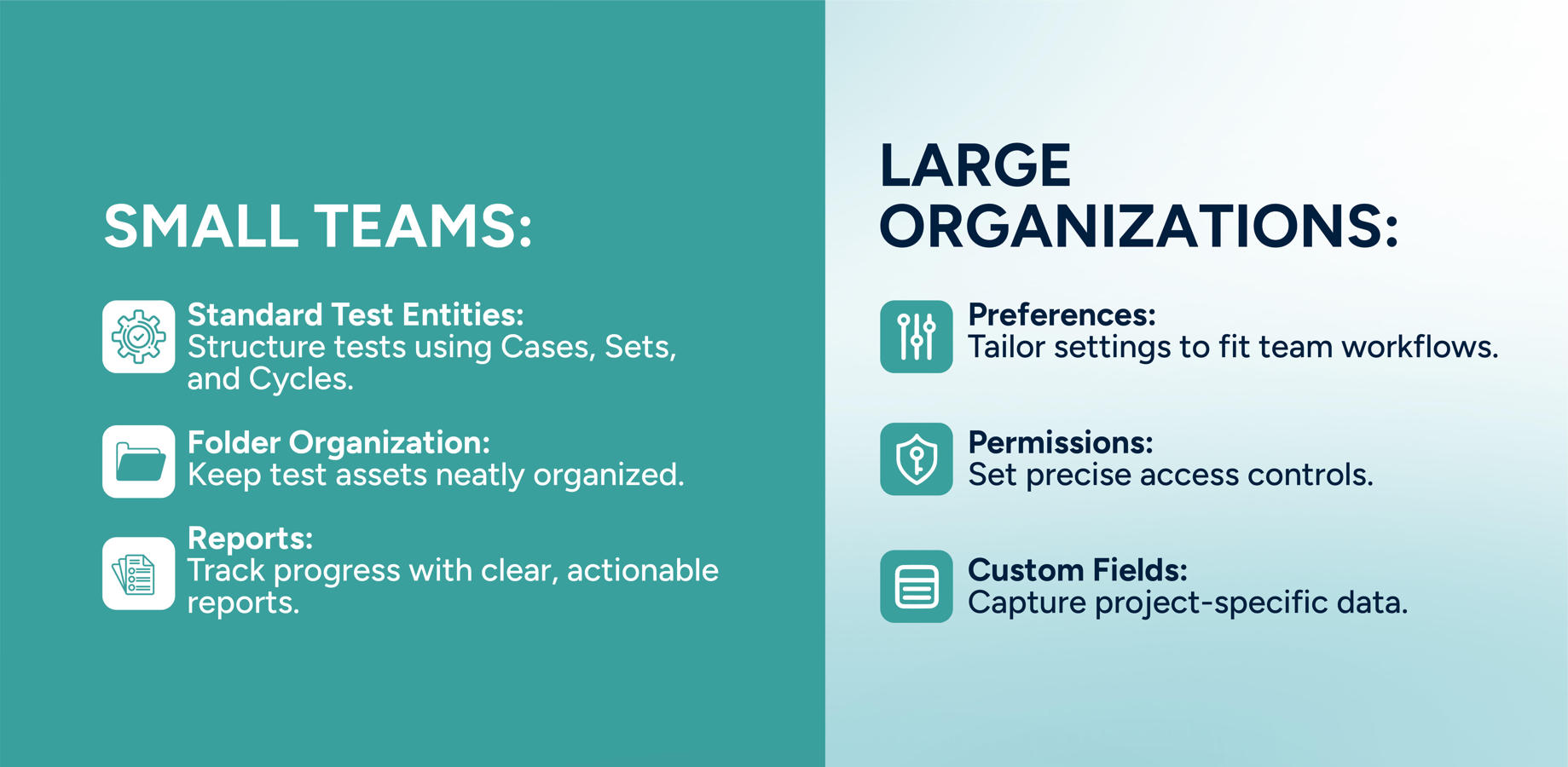AIOTests features are suitable for both small and large QA teams.