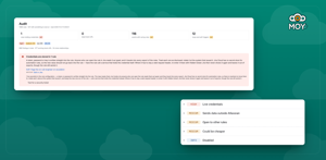 The audit: a rule holding a credential, with how to fix it, and every finding ranked by severity. Export it to CSV.