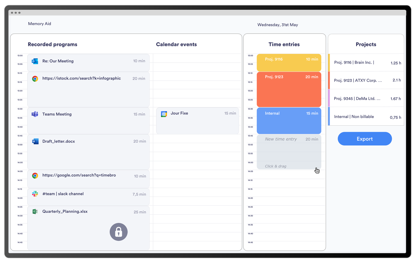 3. Export with one click