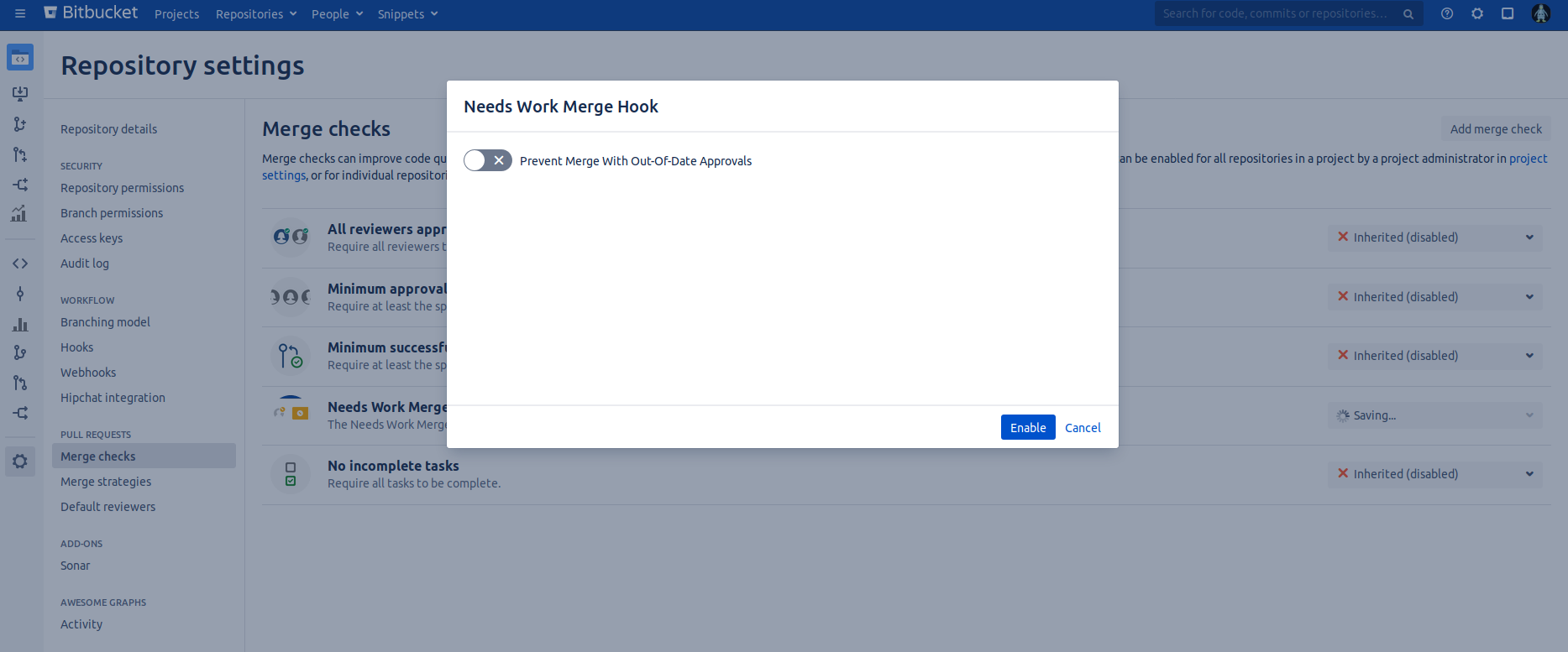 Prevent merge with out of date approvals
