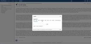 Label dialog with suggestions