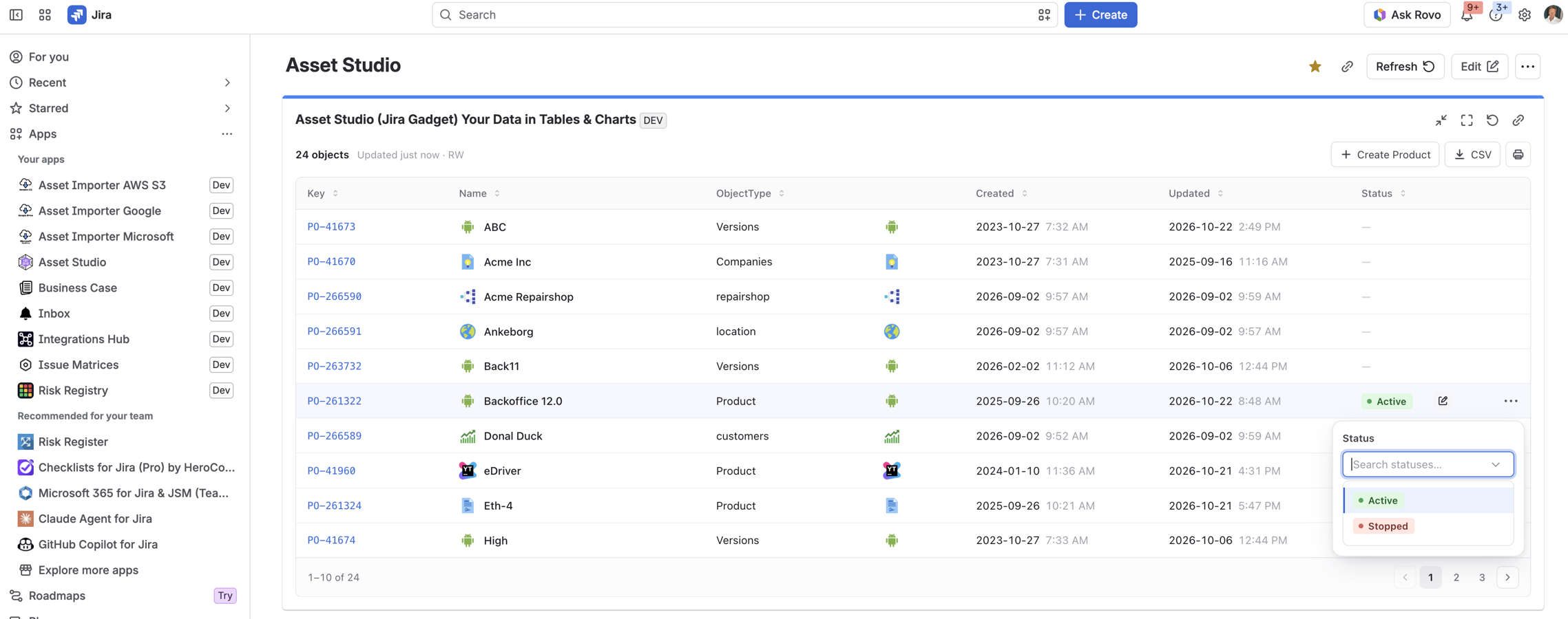 Change a value, add a new asset or remove one, directly in the table on your dashboard. Editing is off until an admin turns it on, and only the people you choose can make changes.