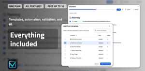 One Jira checklist app combining reusable templates, built-in automation, workflow validation, custom statuses, and Rovo AI.