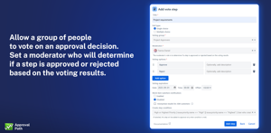 Initiate a voting process as part of the approval