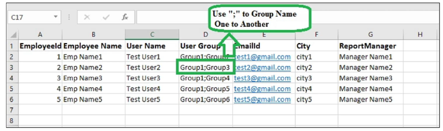 Upload a CSV file with profile information