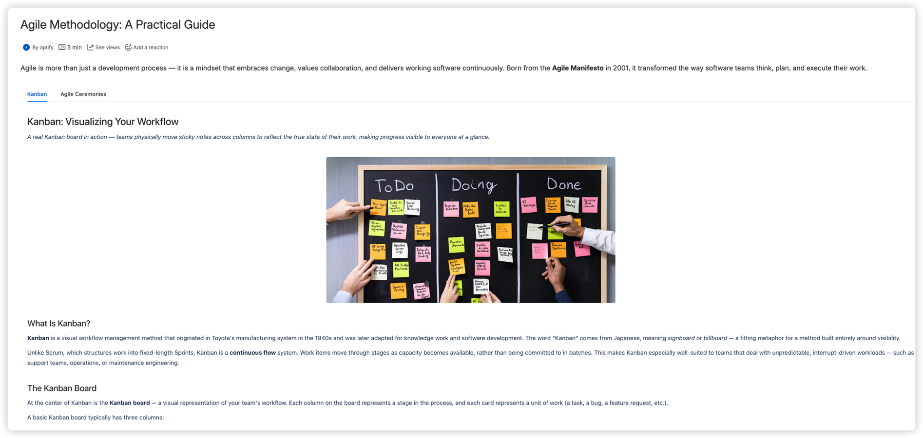 Published tabbed content helps readers move between sections quickly without leaving the page.