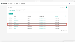 Select table configured in previous step