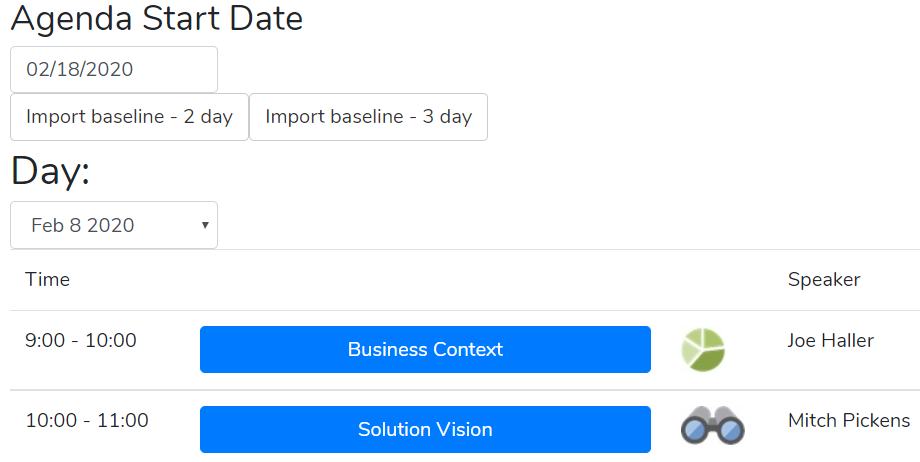 Plan agendas using SAFe templates