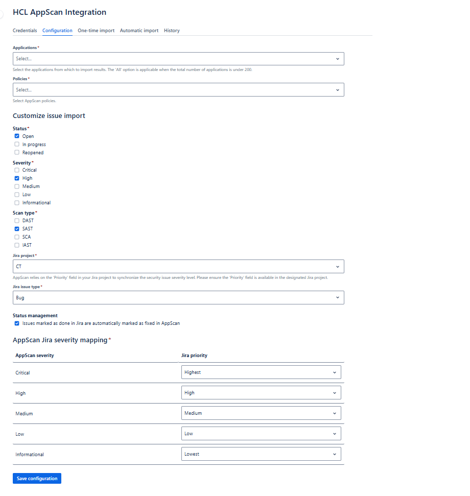 This helps you to configure import jobs.