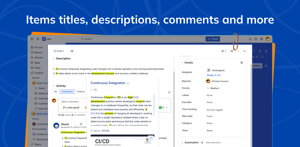 Highlight terms in Jira work items titles, descriptions, comments and more