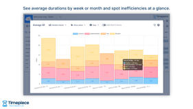 Any Timepiece report can be visalized by one of the available chart types.