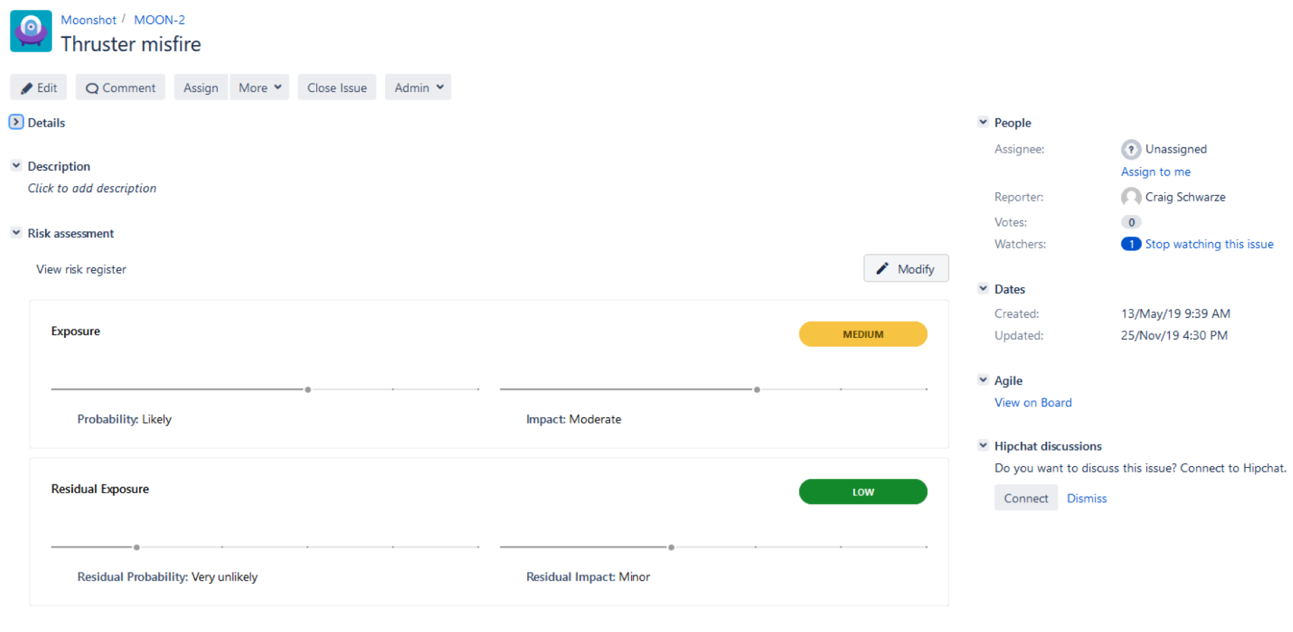 Assess the risk of any Jira issue.