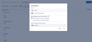 Enable multi-language glossary. 