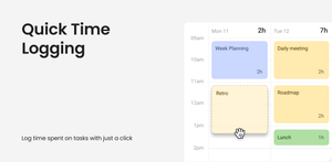 Log time in the calendar format