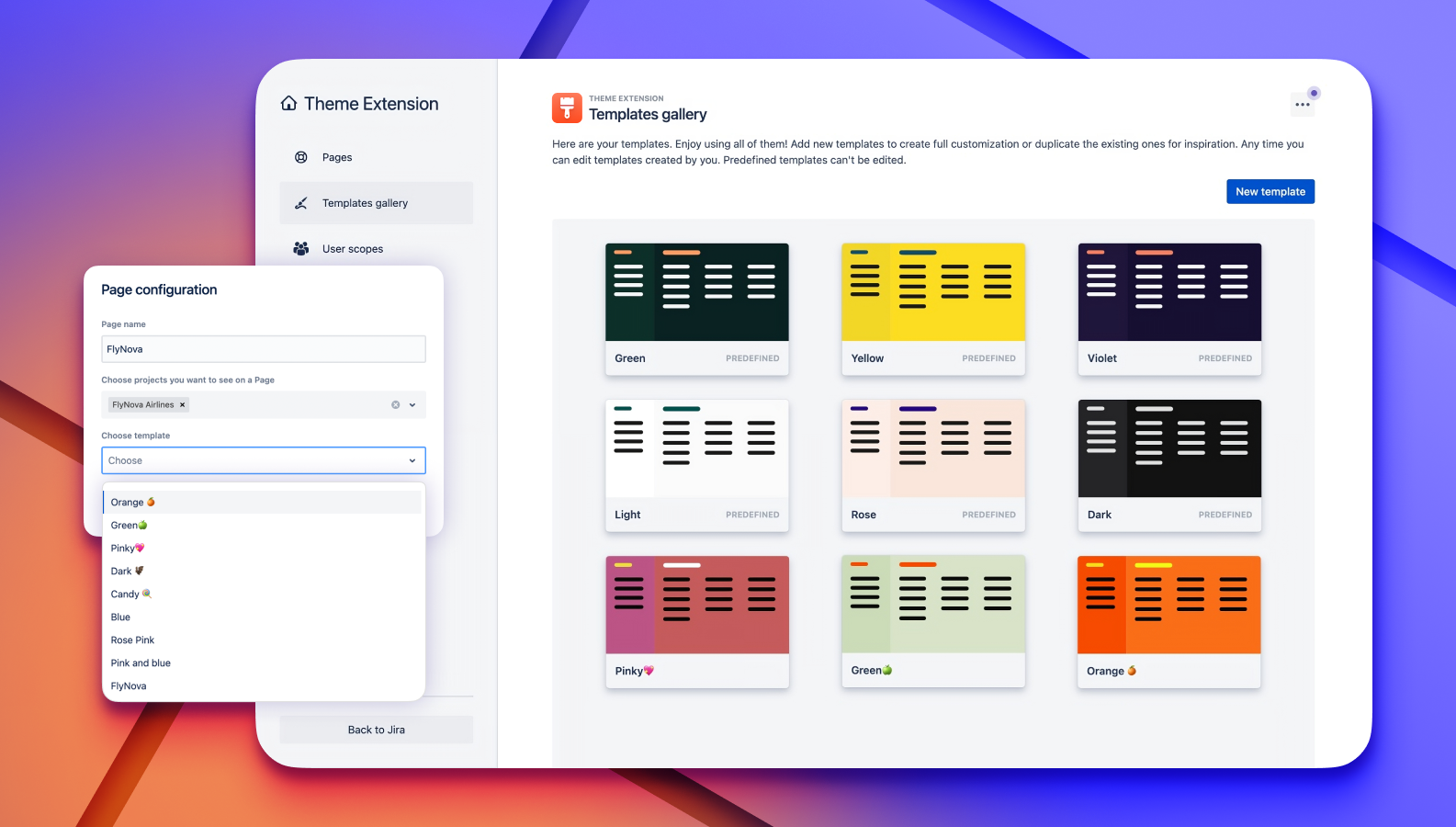 Use a predefined template or design your layout