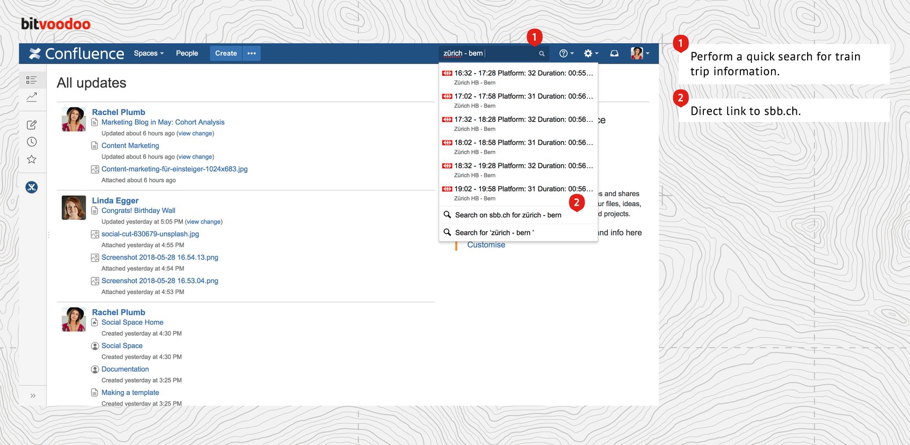 Perform a quick search for train trip information