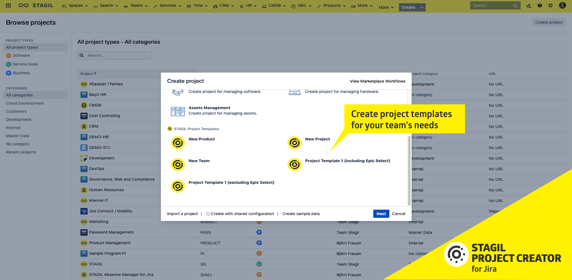 Project Templates for Instant Project Start
