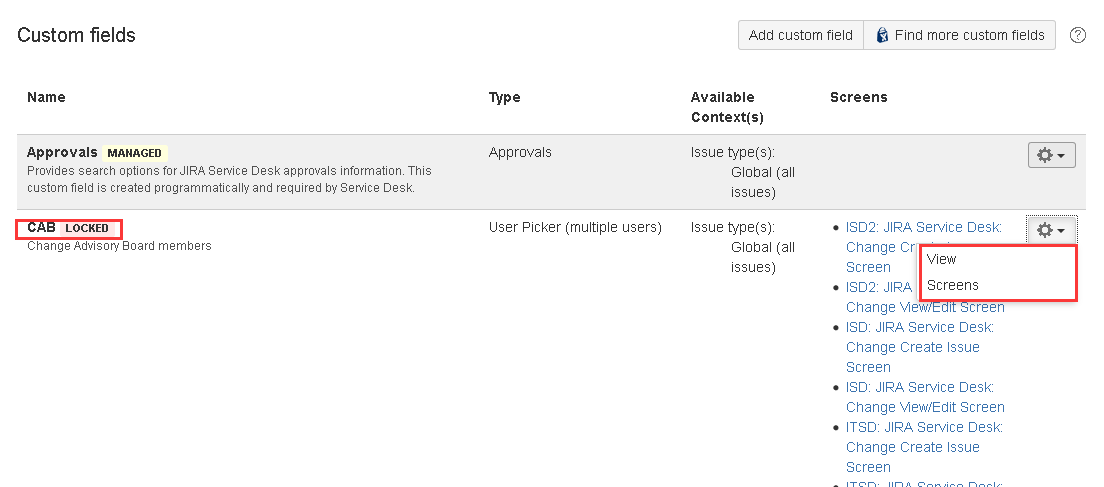 The user can't configure this custom field