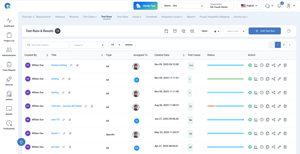 Test Run & Result page