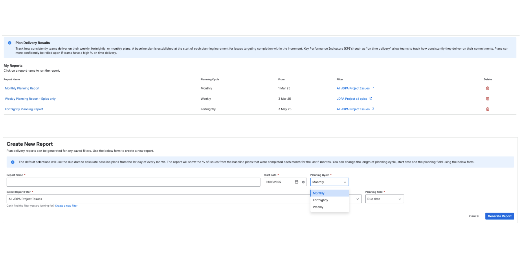 Create and Save custom reports