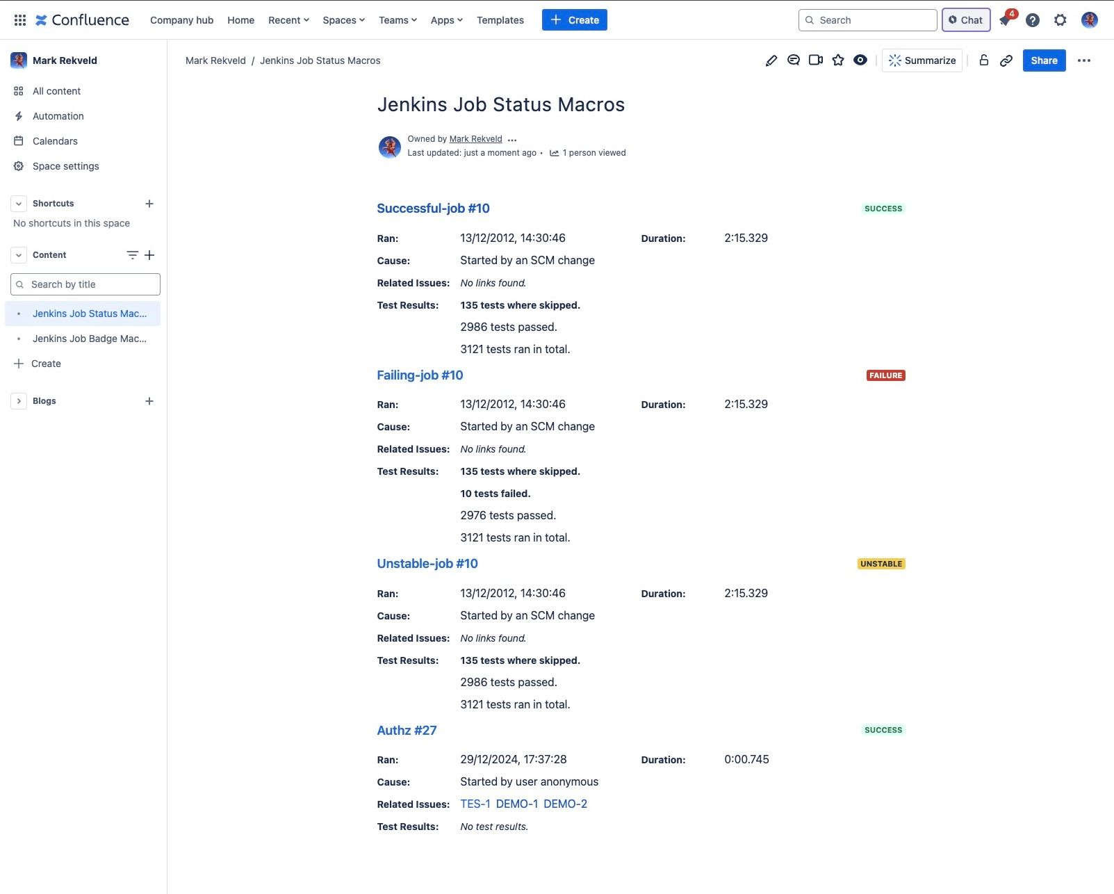Show latest state details of job