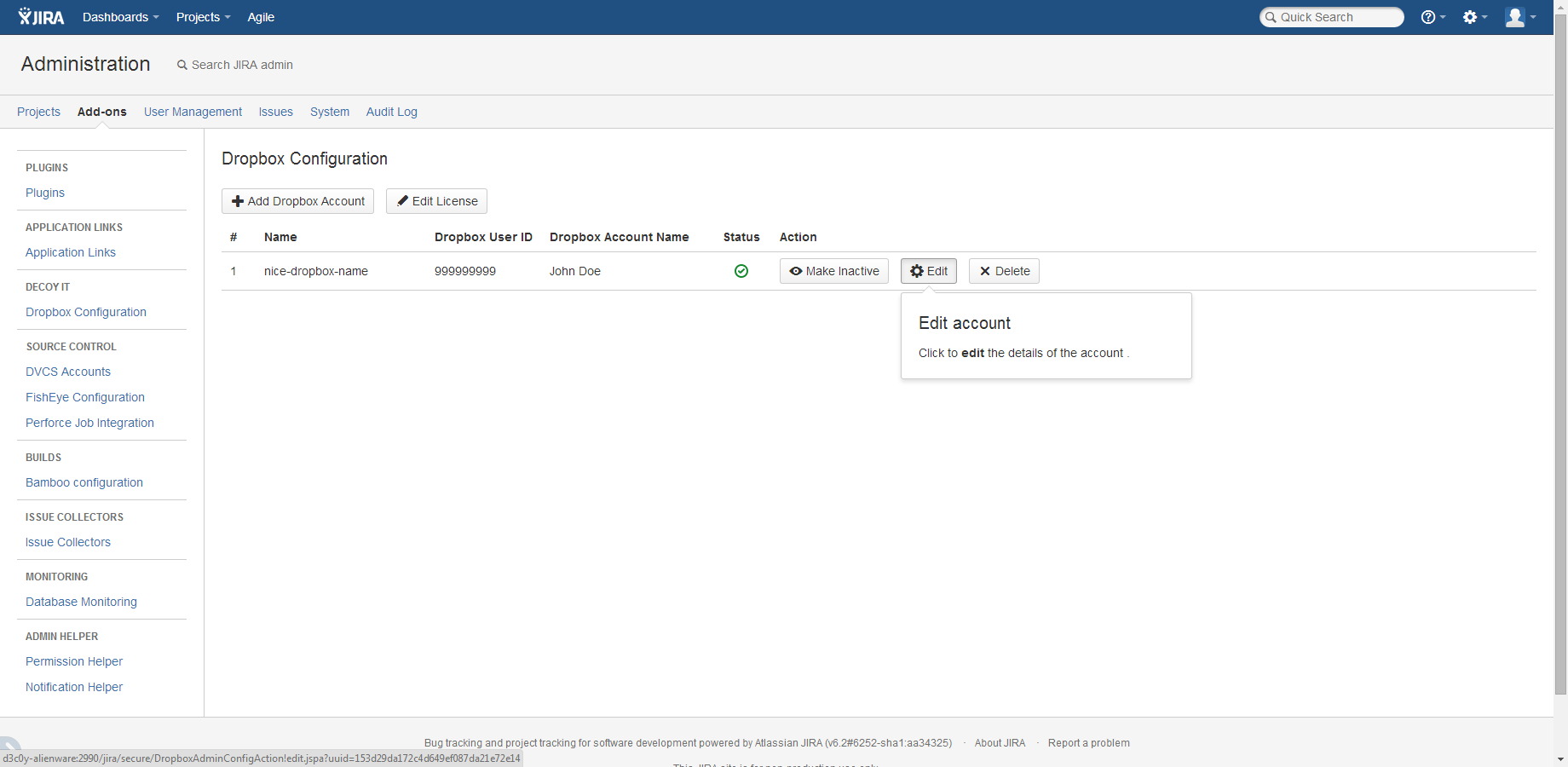 Configure multiple Dropbox accounts