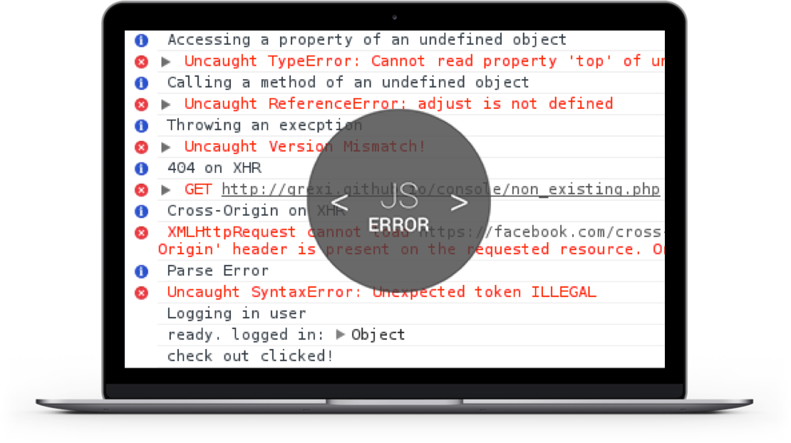 JavaScript recorder adds information about potential problems