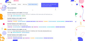 Track the latest changes in file labels under the Activity section