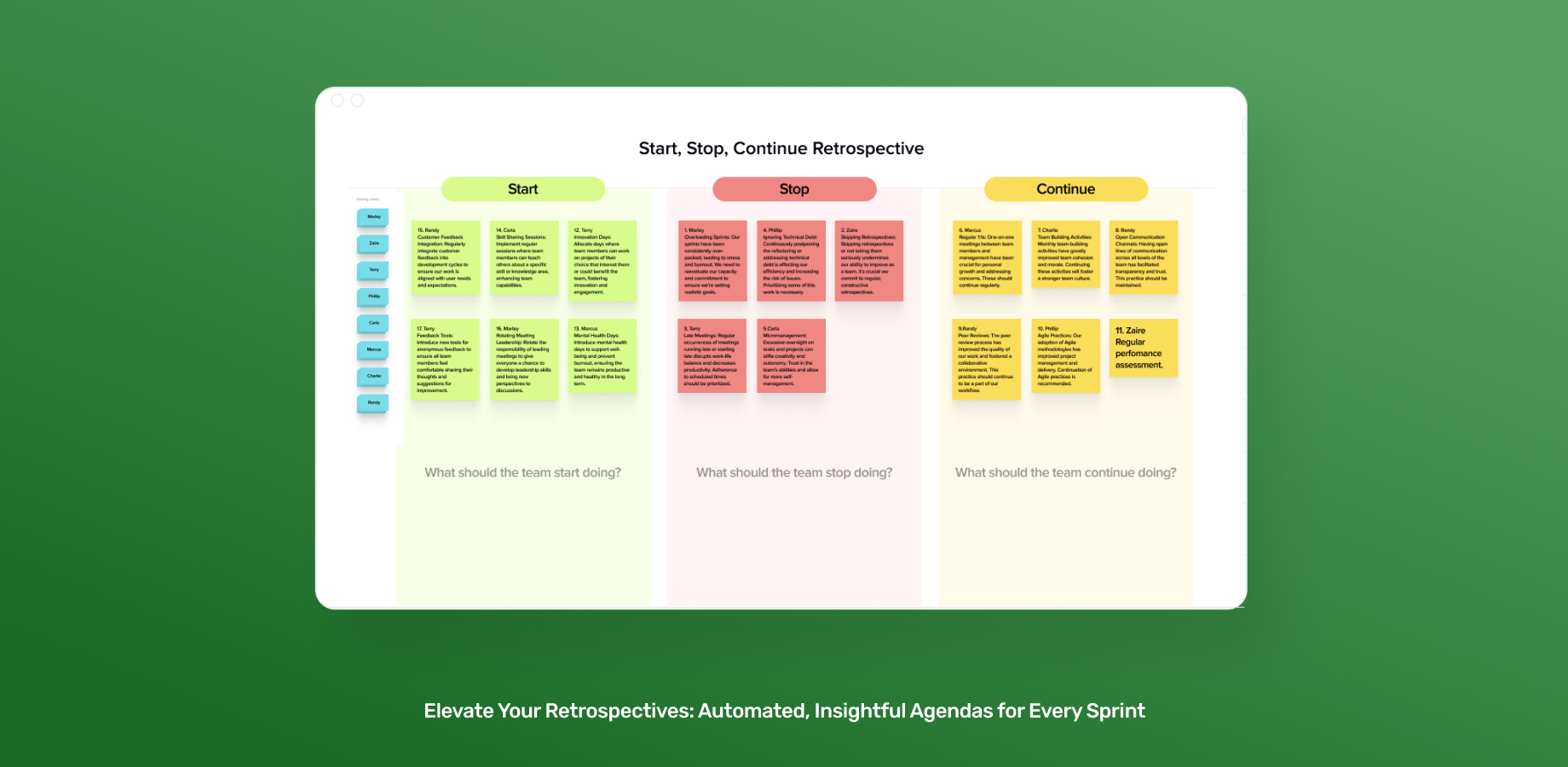 Unlock deep insights into your team's performance by categorizing issues and focusing discussions on impactful areas. Enable more effective retrospectives without additional manual effort.